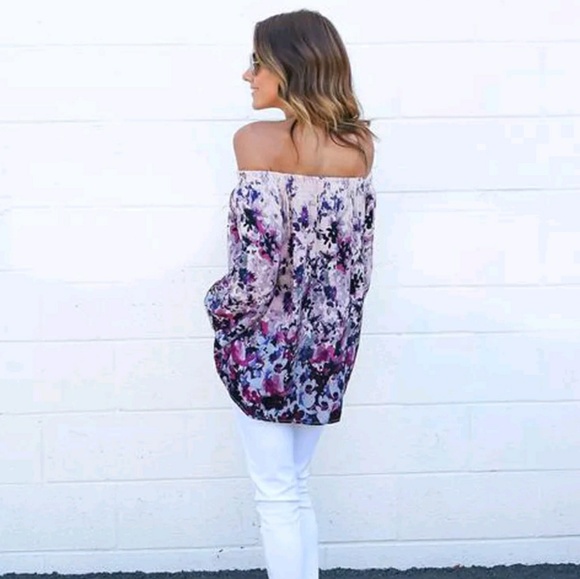 🎉HP X 2🎉💜HEATHER IN LOVE OFF THE SHOULDER TOP - Picture 4 of 8