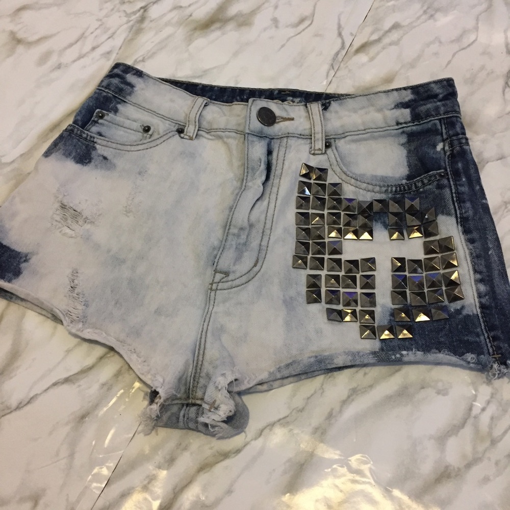 BDG Urban Outfitters Stud Distressed Jean Shorts