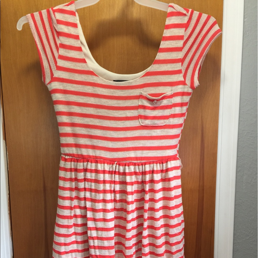 Orange Cream stripe Dress