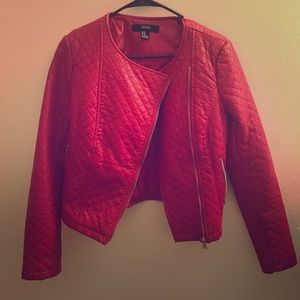 Red leather jacket