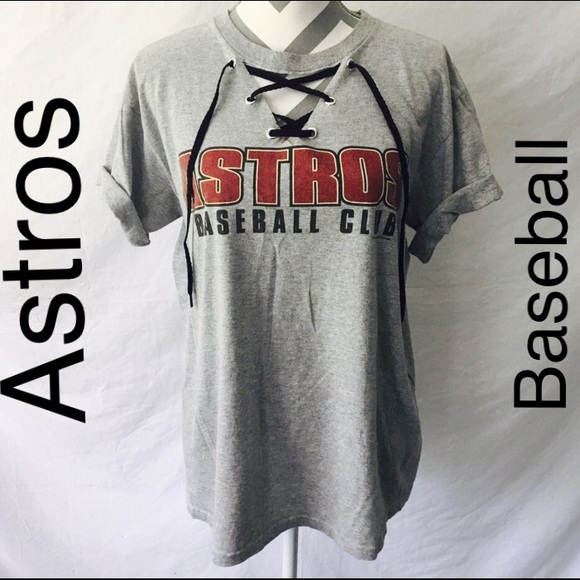 Tops - ⚙️⚙️Custom Design Astros Baseball Lace Up Tee