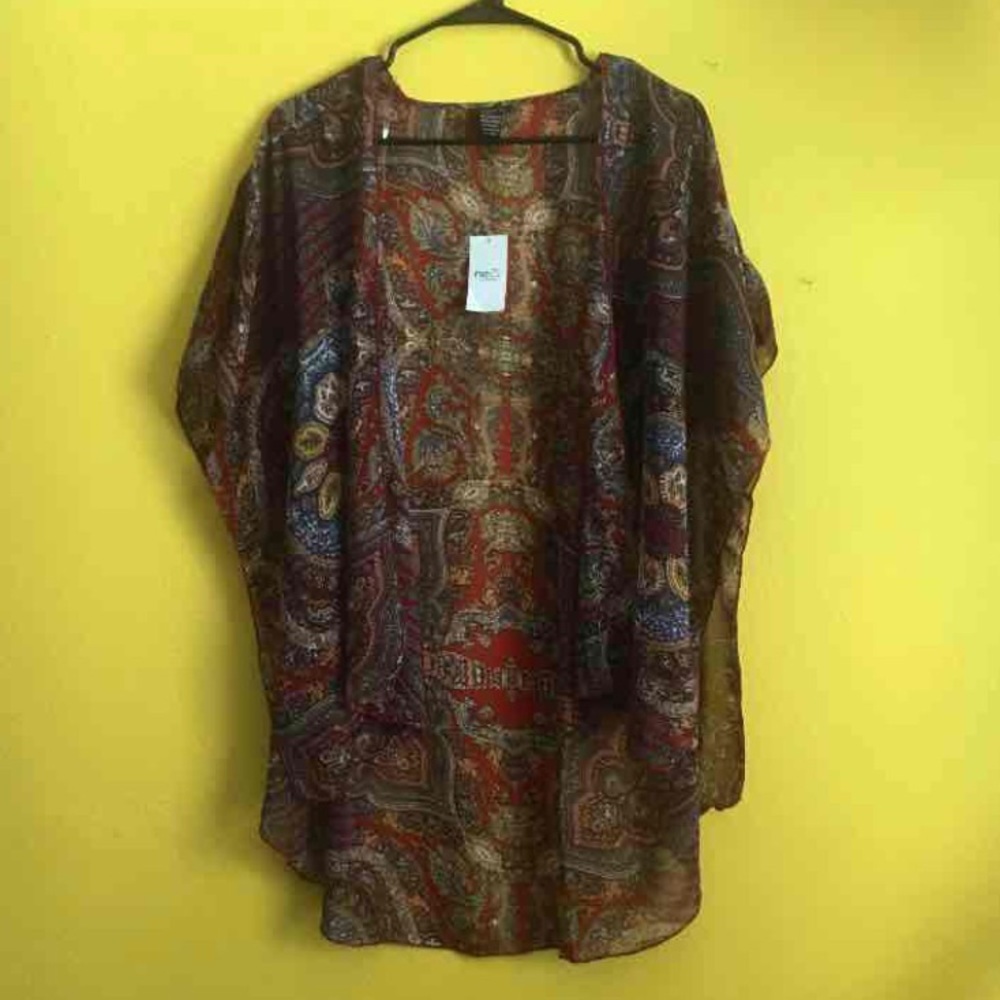 Rue21 bohemian sheer red kimono