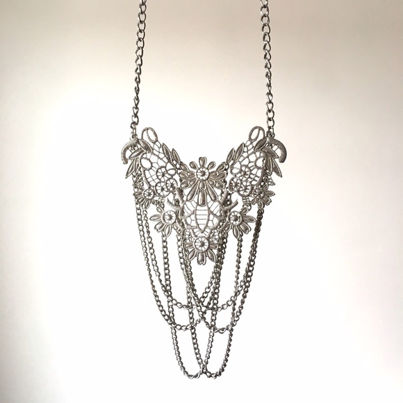 Silver Statement Necklace - Picture 2 of 5
