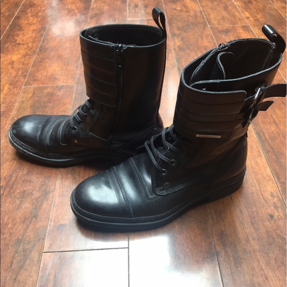 **SOLD Bruno Magli Men's Leather Biker Boots 8.5 M - Picture 2 of 6