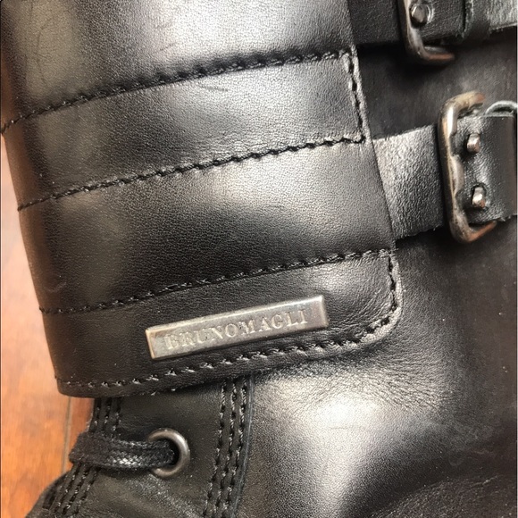 **SOLD Bruno Magli Men's Leather Biker Boots 8.5 M - Picture 6 of 6