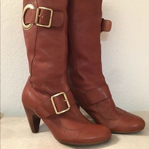BCBG Girls cognac leather knee boots