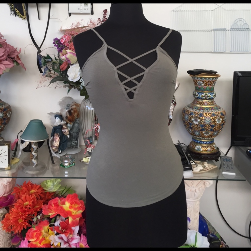 EXPRESS ONE ELEVEN PLUNGING STRAPPY CAMI