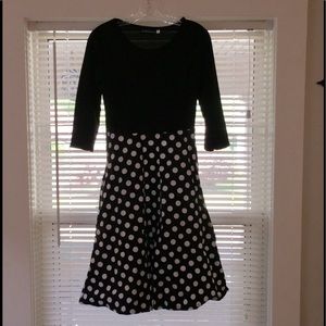 Black & White Polka Dot Dress - Medium