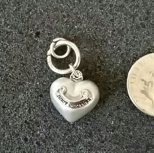 Small pewter colored puffy heart