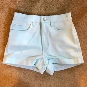 American Apparel denim high waist cuff shorts