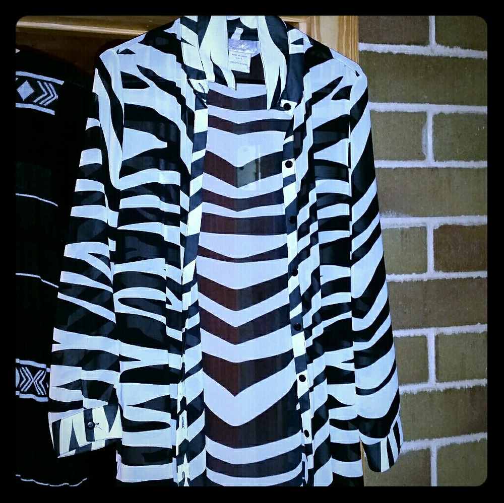 Zebra duster button down