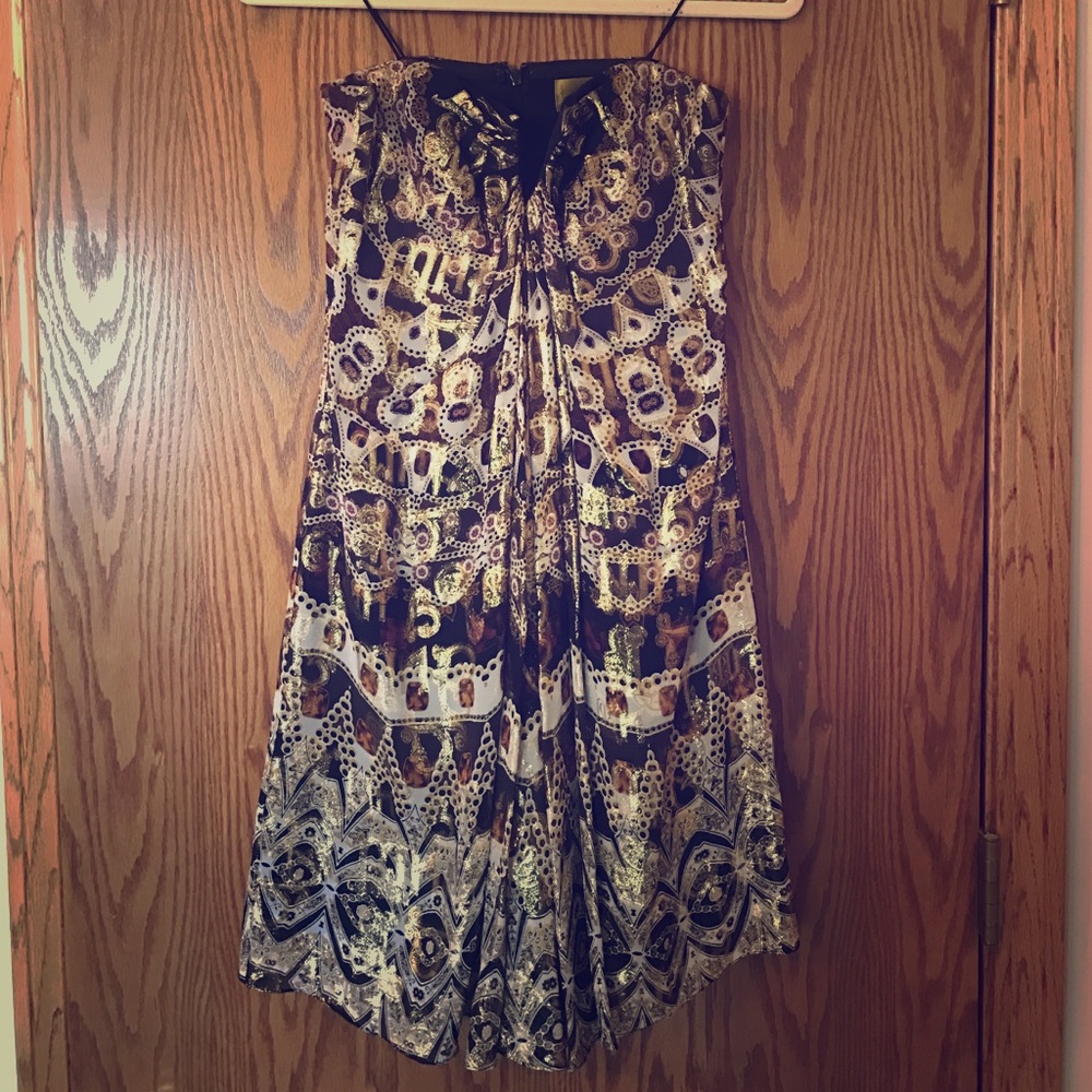 Nicole Miller Gold cocktail dress