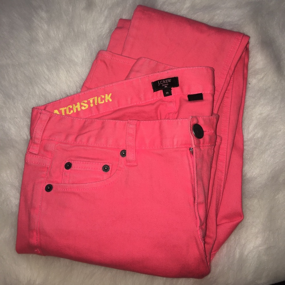 J. Crew Coral Matchstick Denim Pant