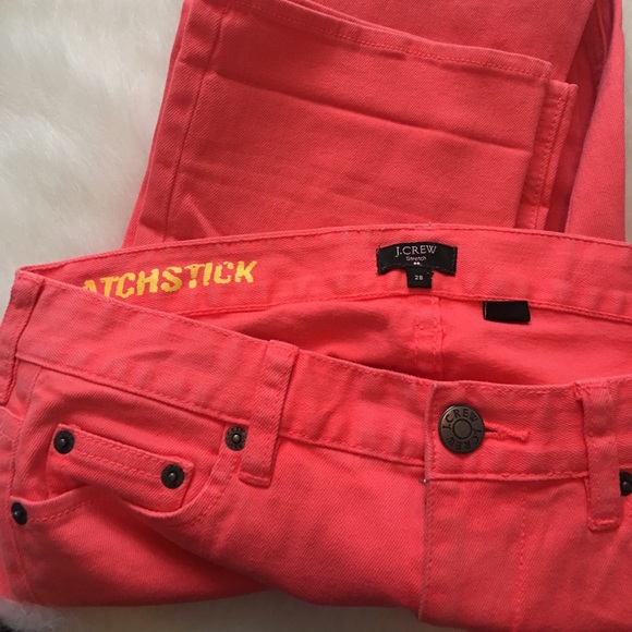 J. Crew Coral Matchstick Denim Pant - Picture 3 of 3