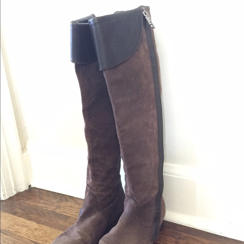 Tall suede boots