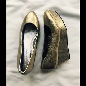 Anthropologie Pilcro Platform Wedges, gold