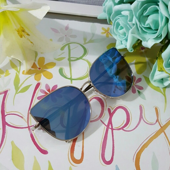 NEW TRENDY CAT EYE MIRROR VINTAGE  SUNGLASSES - Picture 2 of 3