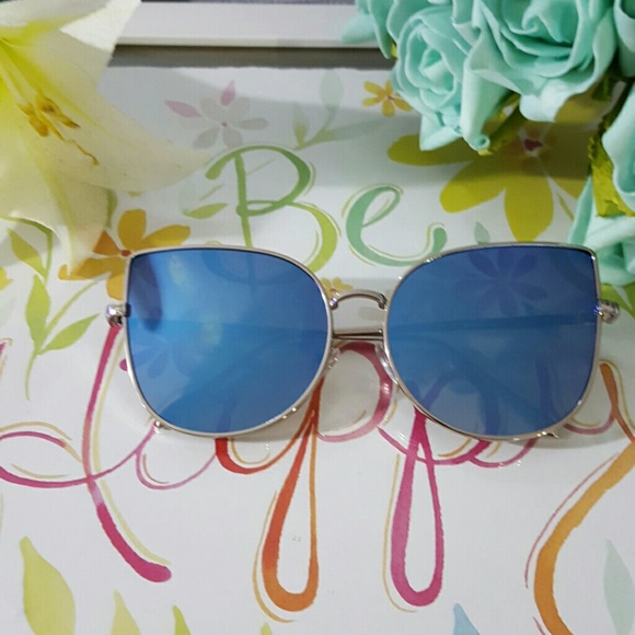 NEW TRENDY CAT EYE MIRROR VINTAGE  SUNGLASSES - Picture 3 of 3