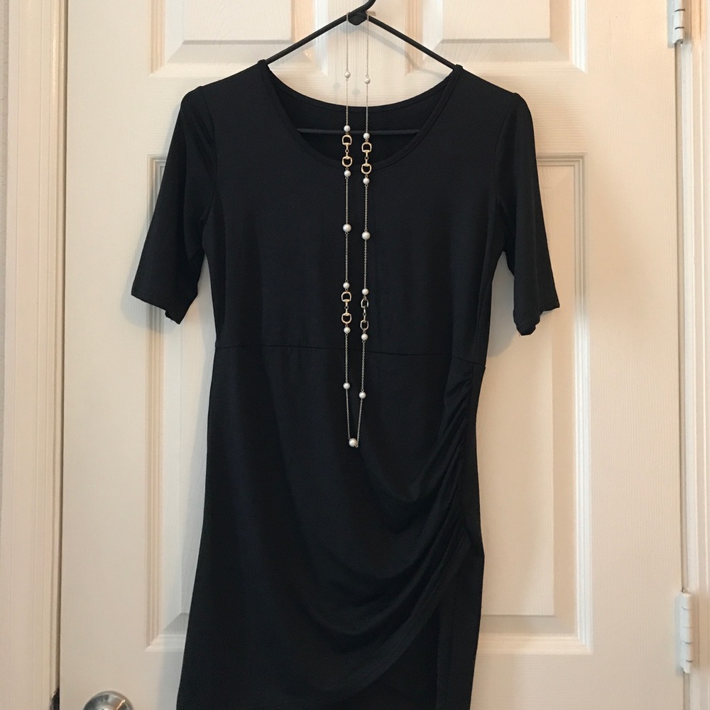 Cute black stretchy mini dress