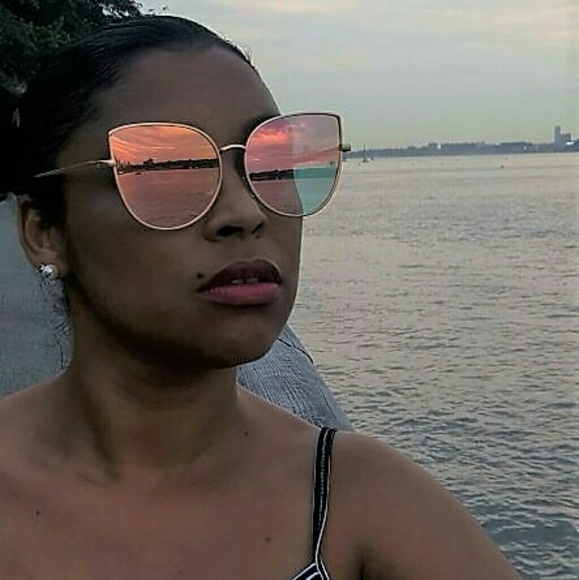 NEW TRENDY CAT EYE MIRROR VINTAGE  SUNGLASSES - Picture 5 of 5