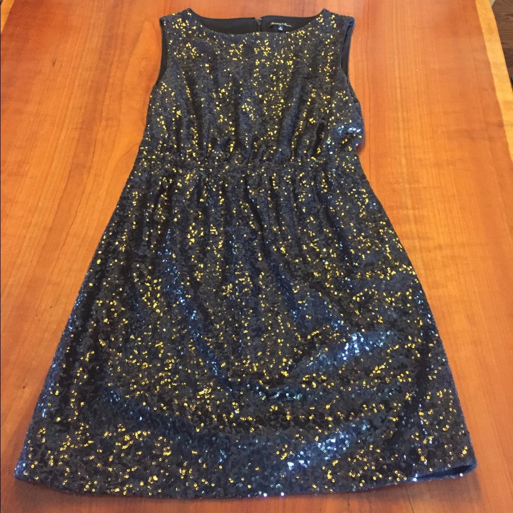Madewell Broadway and Broome black sequenced dress