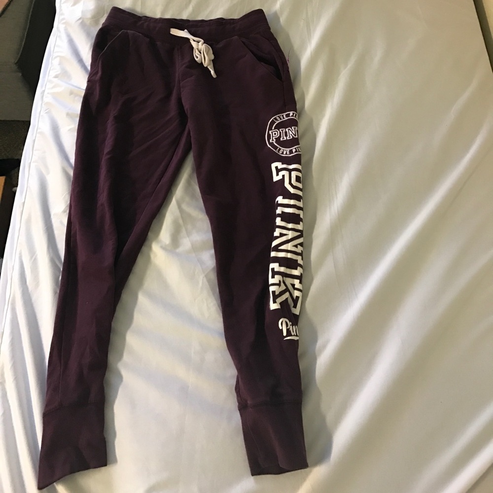 PINK - sweatpants burgundy