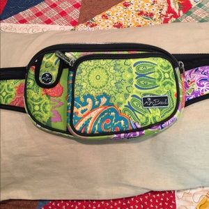 Around your waist , hands free bag! Really cute!!