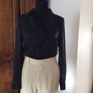 LRL ruffled front blouse