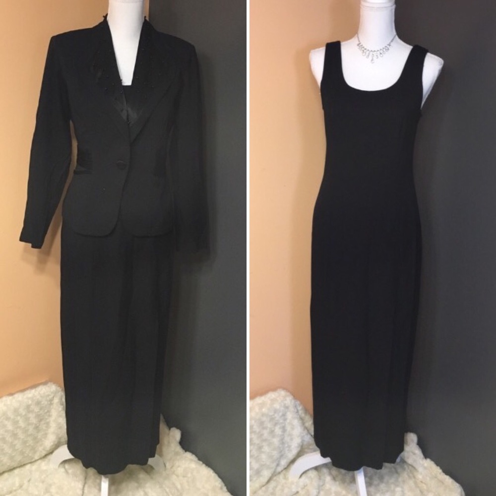 Long Black Dress & Jacket Set