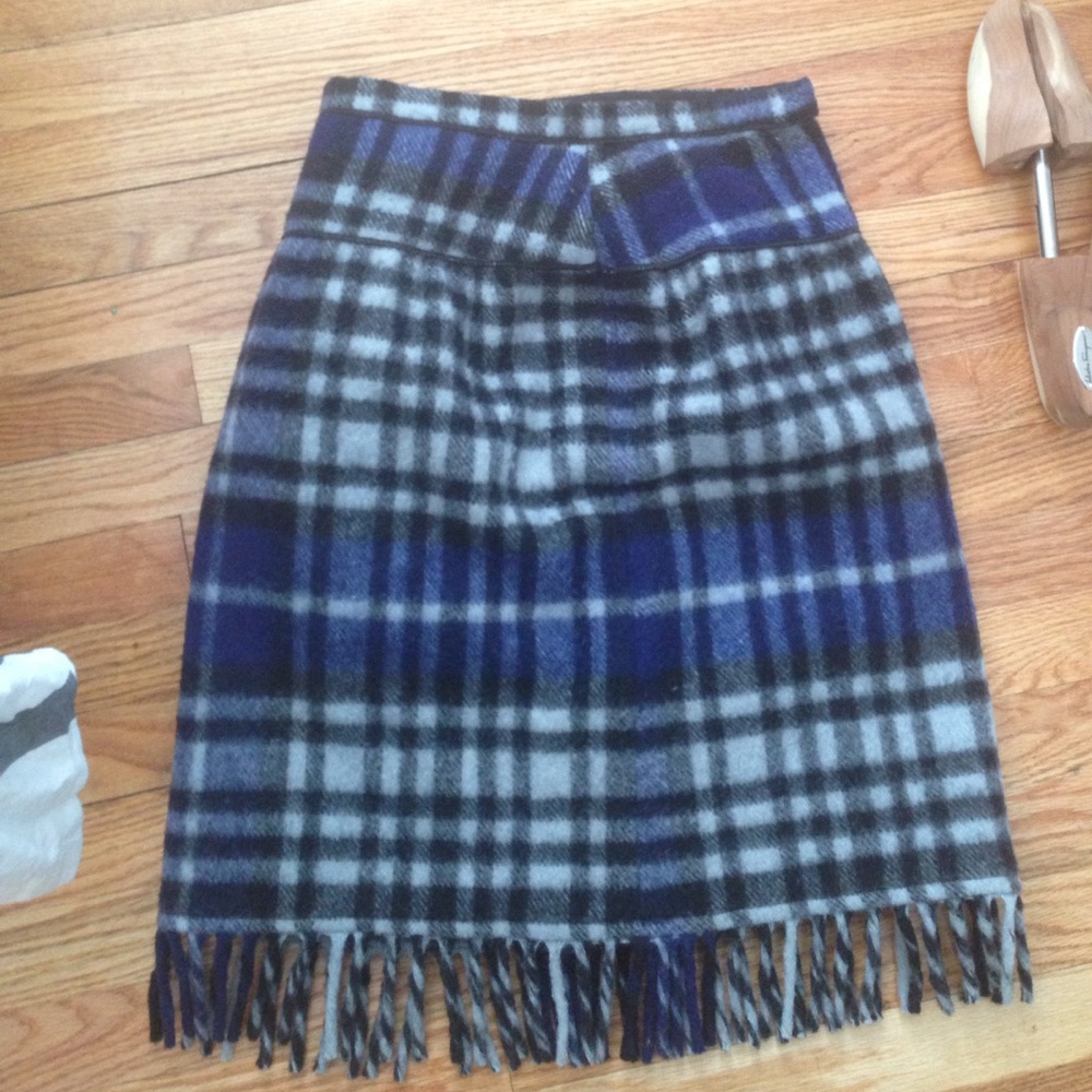 Plaid wool skirt