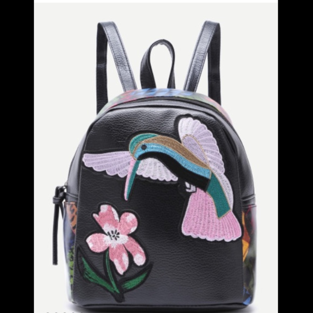 Embroided backpack purse