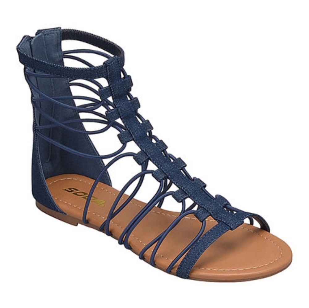 SODA womens gladiator hombre denim sandals