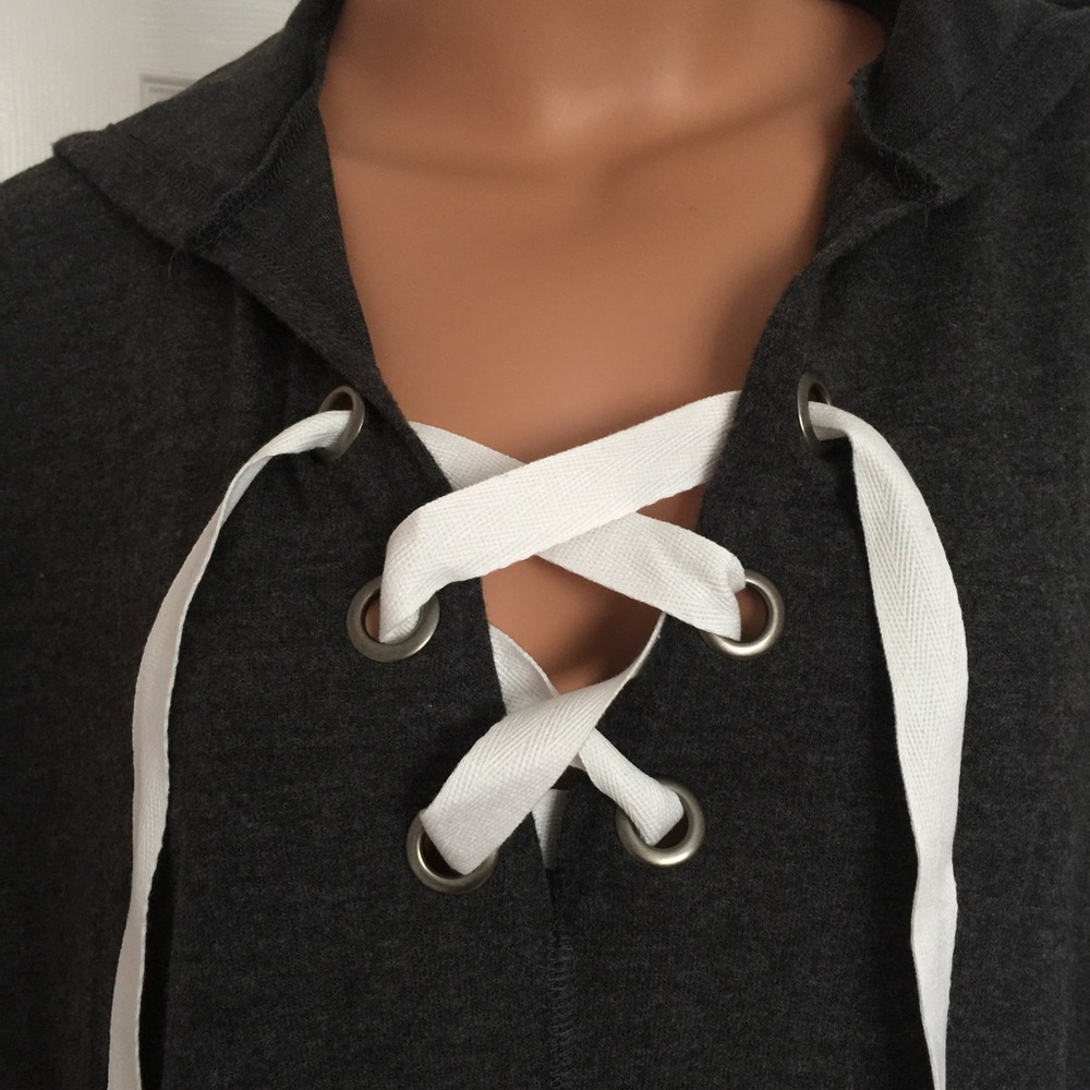 Oversized MEGA SOFT short sleeve hoodie tunic - Picture 3 of 3