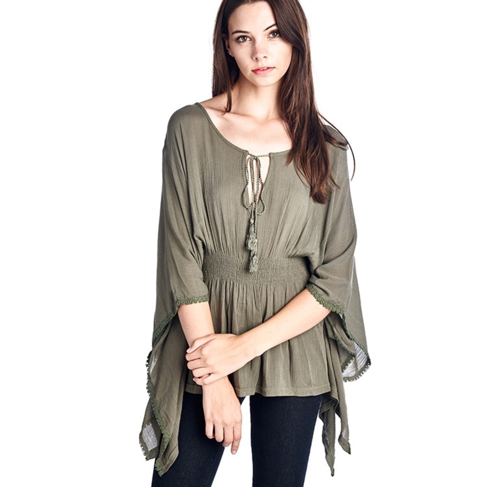 💕 Smocked Poncho Top