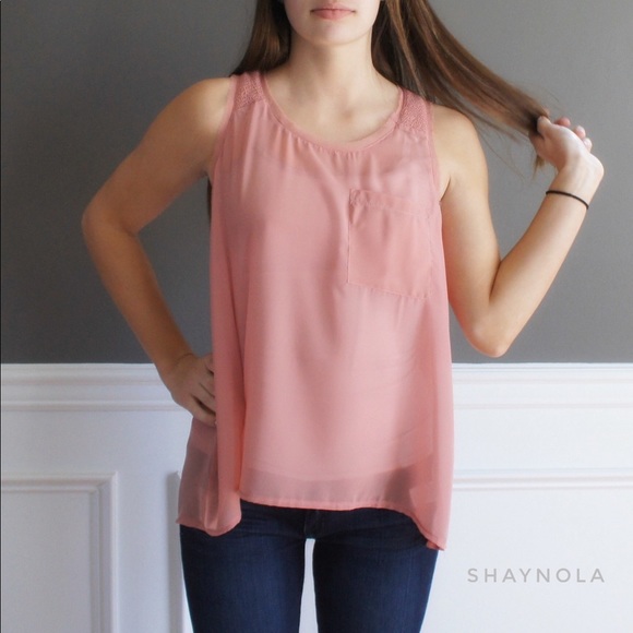 Ya Los Angeles Tops - Sheer Dusty Rose Pink Sleeveless Top