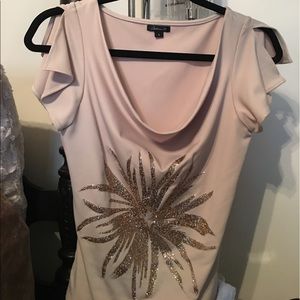 Arden B sparkly gold t-shirt