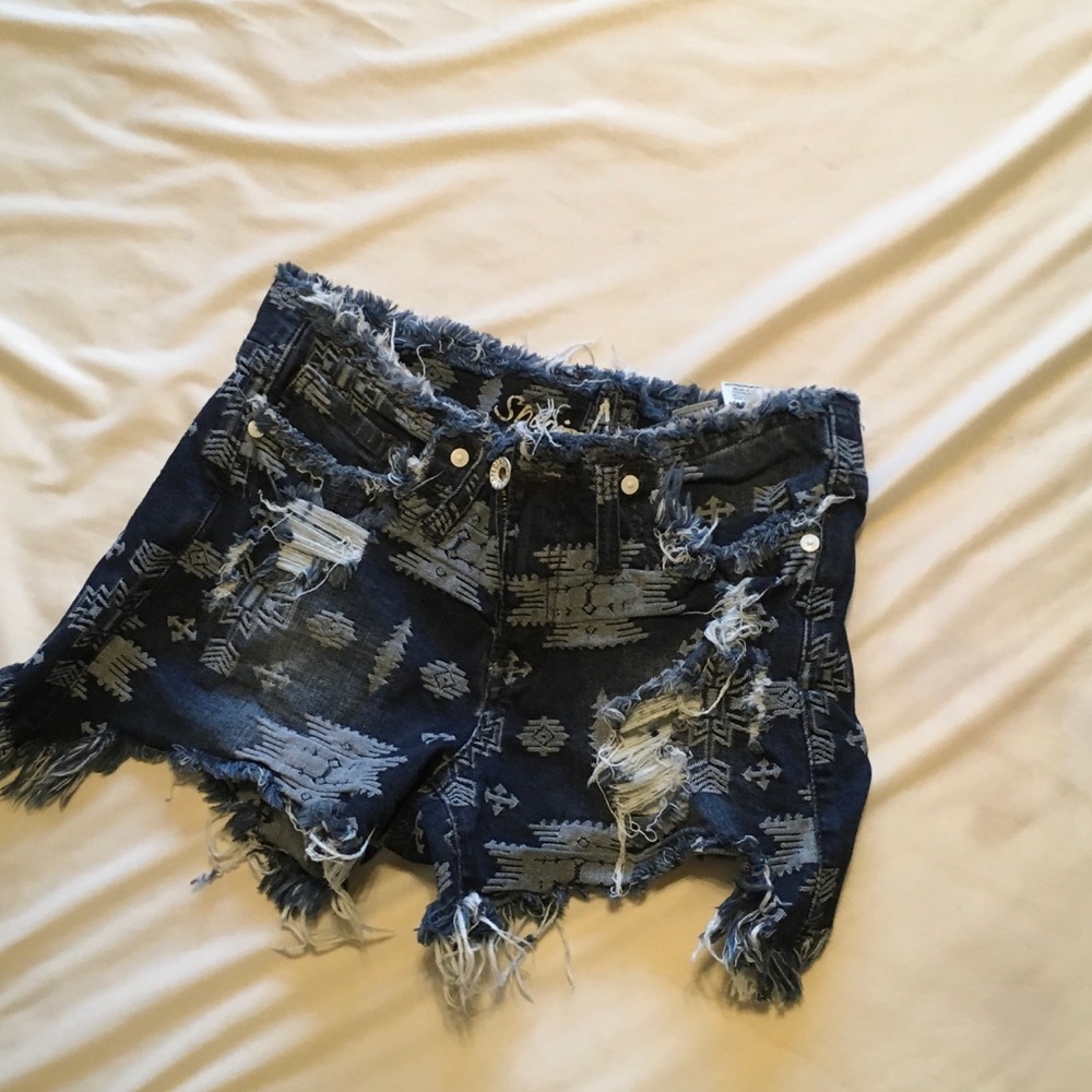 Cut off denim shorts