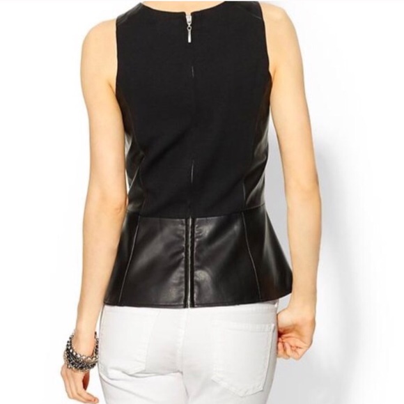Tinley Road vegan leather peplum top - Picture 2 of 4