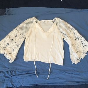 White lacy blouse.