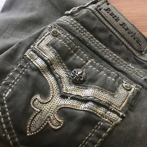 Rock Revival (Delisa) army green skinnys 26/32