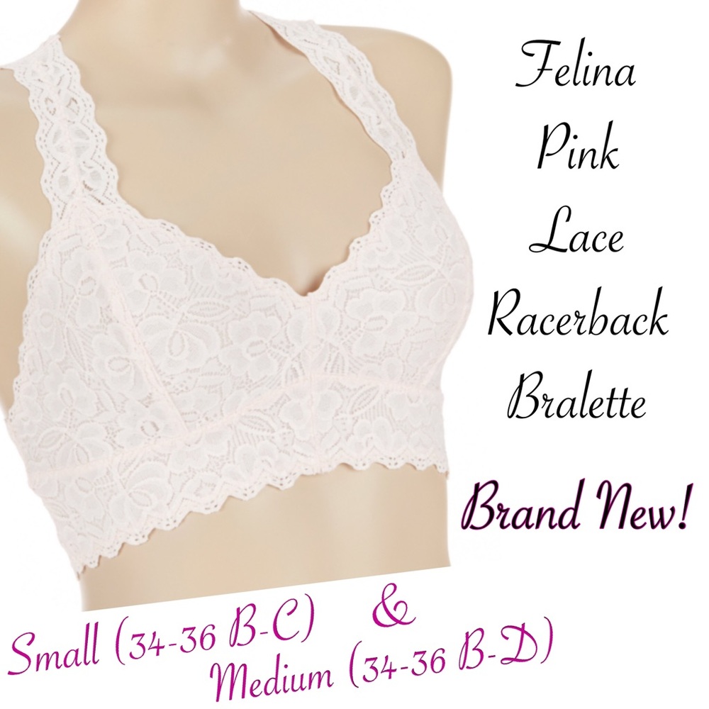 Brand🆕! SEXY Pink Lace Racerback Bralette S & M