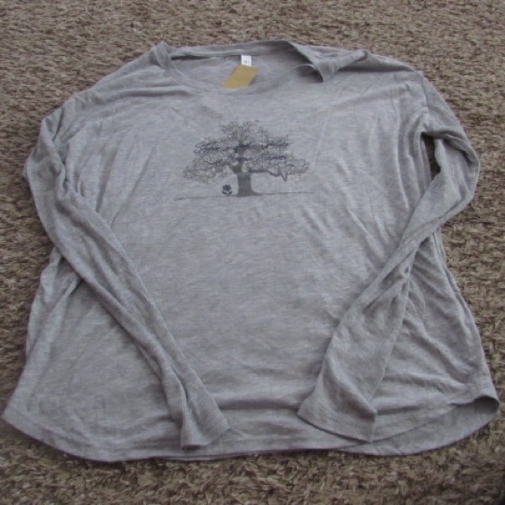 Fitted long sleeve scoop neck t