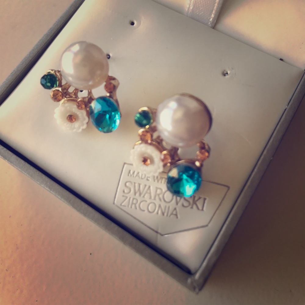 Aqua Marine Crystal earrings