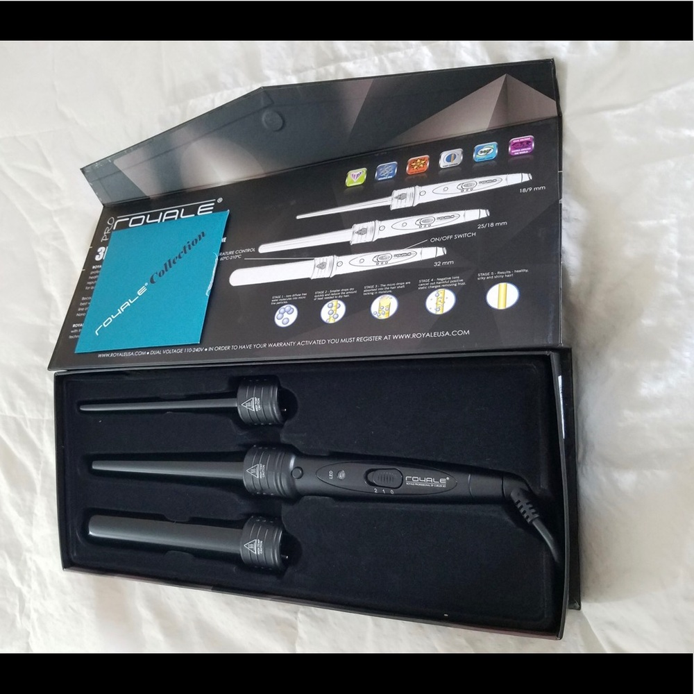 Royale 3 piece curling iron wand set