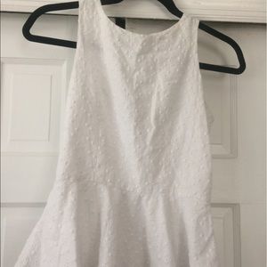 White eyelet peplum top