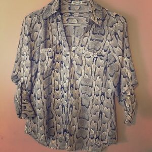 Snake skin button down blouse