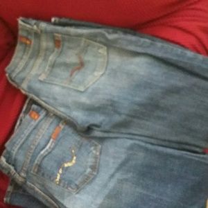 2 pair gold glitter pocket7 for all mankind jeans