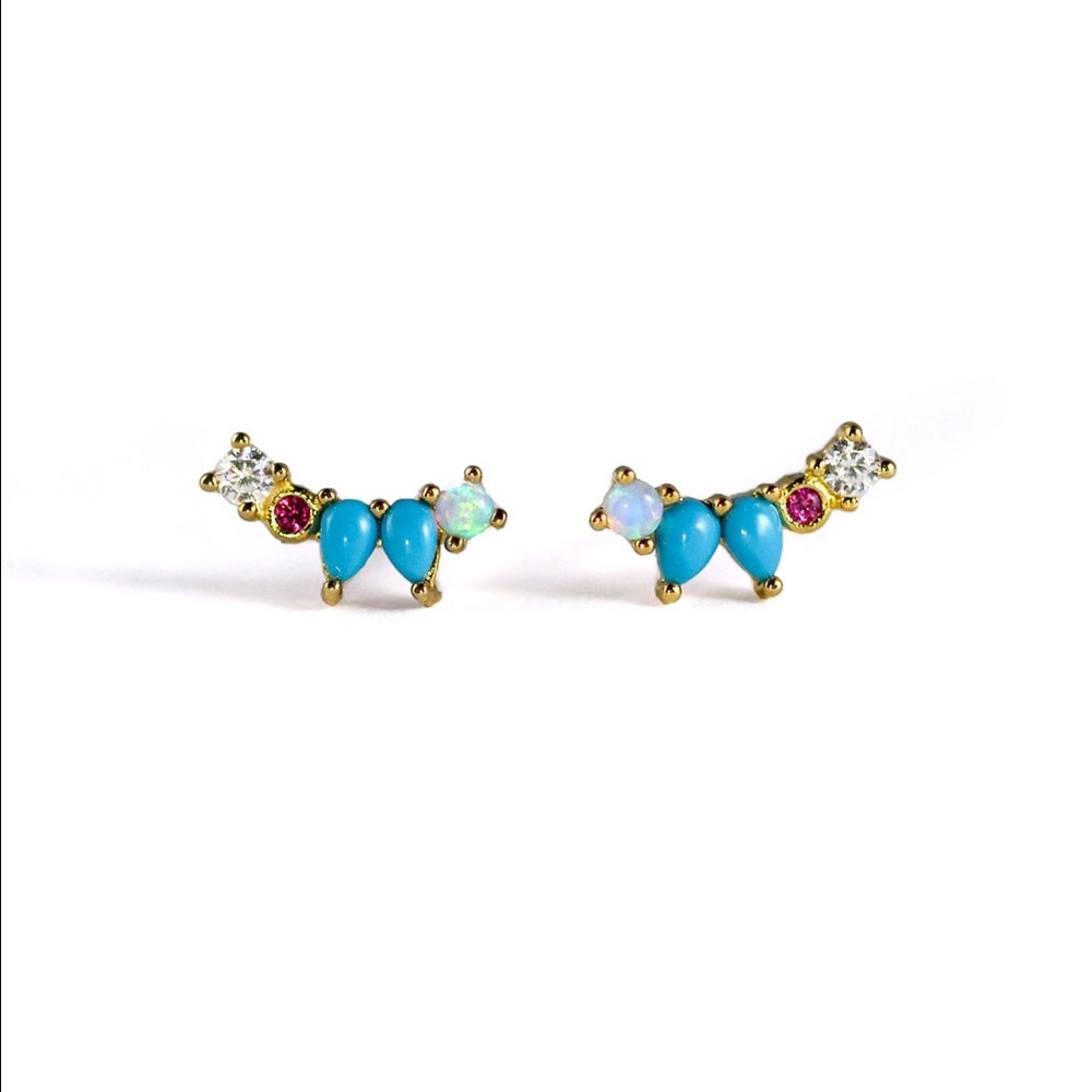 Gorgeous Multistone Ear Climbers