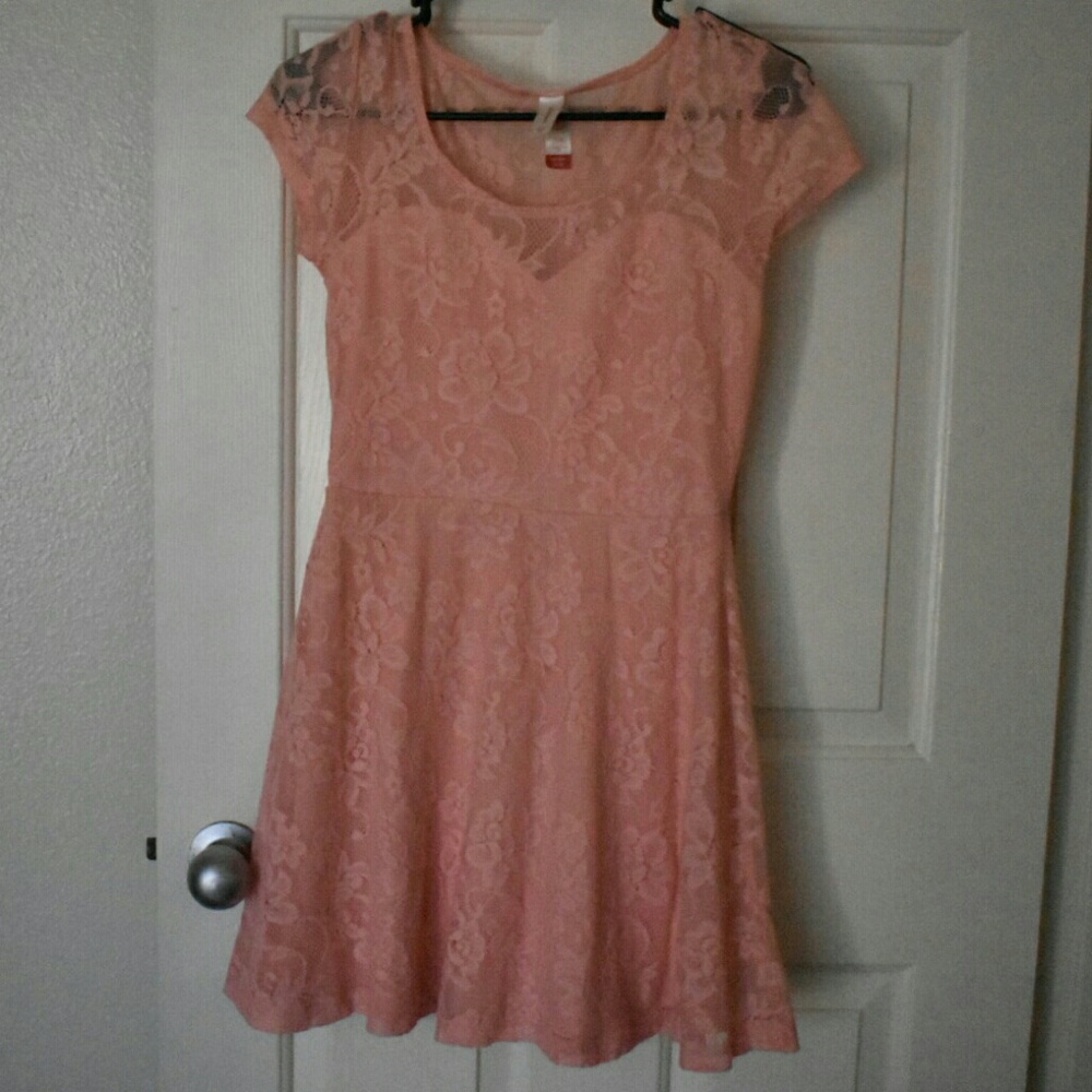 Coral lace dress