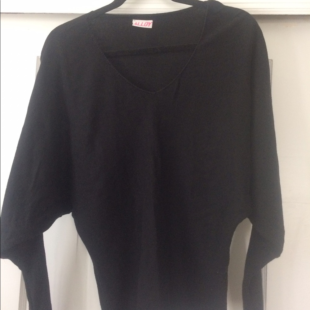Black dolman wool blend sweater